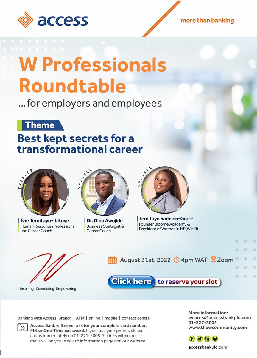 Tweetylucks's tweet photo. Excited to be one of the speakers at the webinar organized by  @TheWCommunity tagged “W Professionals Roundtable” It’s happening on Wednesday 31st August 2022. Please sign up here to join: https://t.co/usORxtcDba https://t.co/rcbsjClWP0