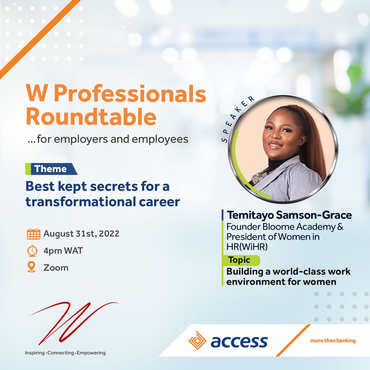 Tweetylucks's tweet photo. Excited to be one of the speakers at the webinar organized by  @TheWCommunity tagged “W Professionals Roundtable” It’s happening on Wednesday 31st August 2022. Please sign up here to join: https://t.co/usORxtcDba https://t.co/rcbsjClWP0