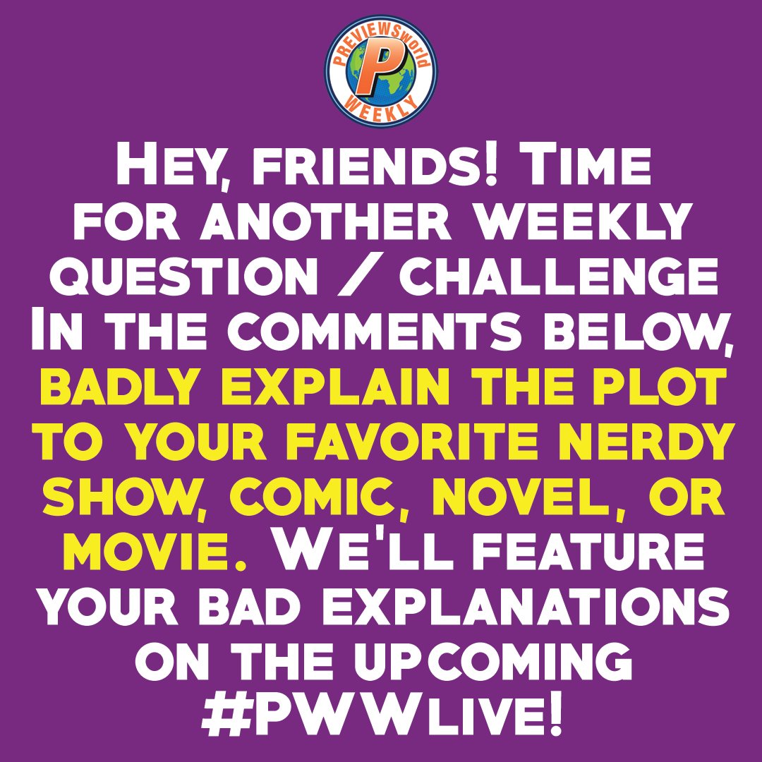 Freecomicbook's tweet photo. We'll feature your images on PREVIEWSworld Weekly Live! Catch #PWWLive every Wednesday at 4pm ET/1pm PT on YouTube. Don't miss an episode!
Subscribe on Twitch: https://t.co/jsybqisVhr
Subscribe on YouTube: https://t.co/ZGMJx5HeGe

#comicbooks ​
#NerdTraps
#PWWLive https://t.co/XKluGXEgG5