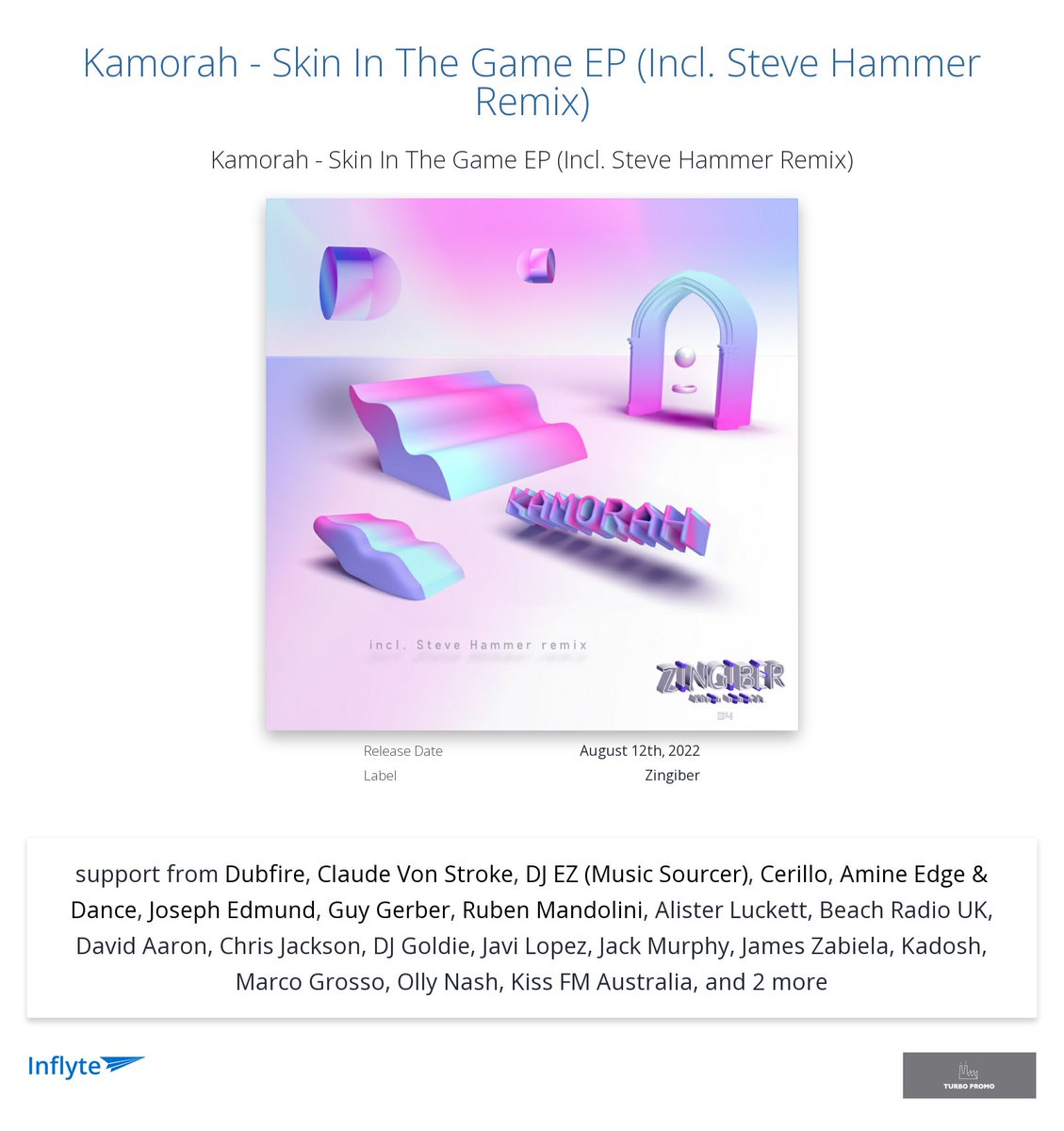Cheers <a href="/JosephEdmundDJ/">Joseph Edmund</a> for the review "solid ep full support on A1 A2"
inflyteapp.com/r/4x9uai <a href="/kamorahmusic/">Kamorahmusic</a>