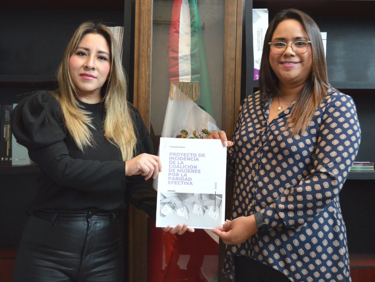 EfectivaParidad's tweet photo. @YanethTA con @muniz_grisel Consejera Presidenta del @IEEQcomunica presentando el Proyecto de Incidencia de la Coalición de Mujeres por la Paridad Efectiva. Por una sociedad donde las mujeres participamos en condiciones de plena igualdad y no violencia.  @NDIMx_Genero @INEMexico https://t.co/aznqCjsbk3