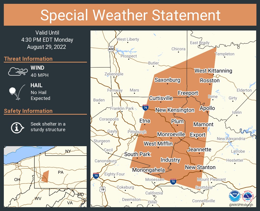 NWS Pittsburgh on Twitter "A special weather statement has been issued