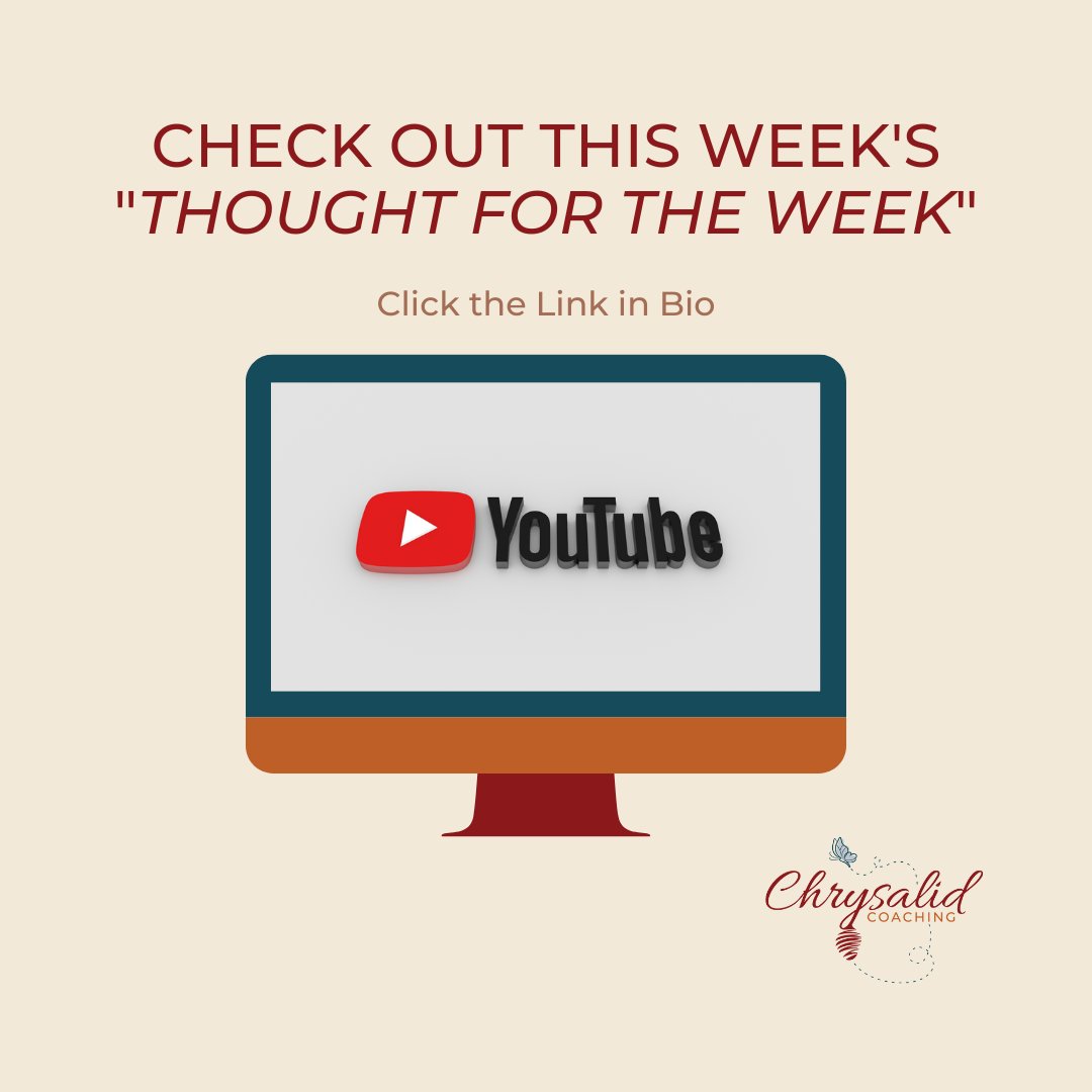 Need a little Monday boost?

Visit the Chrysalid Transformations YouTube channel to check out the latest “Thought for the Week”. 

And don’t forget to 👍🏽 and subscribe! #lifecoach #mindsetshift #mondaymotivation