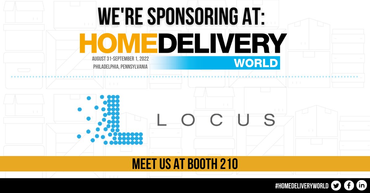 In case you missed it, this week we will be at @HDW_event! Come see the Locus solution live and in person at booth #210. #supplychain #robotics #HomeDeliveryWorld

Register today and attend a speaking session : bit.ly/3PR7ByG