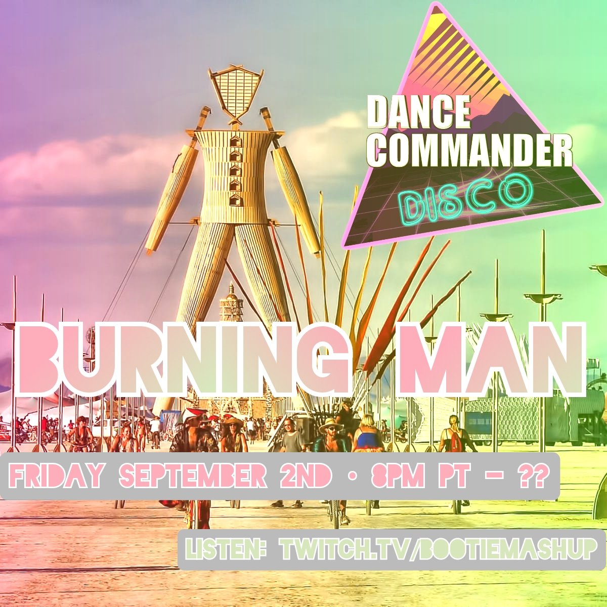DanceCommDisco's tweet photo. Couldn't make it out to the desert? Don't worry- we got you covered! This friday is our own #VirtualBurningMan (a little less dust, a little more dance!) 🔥 Listen to @djtyme bring in the bangers and vibe with us!  🏜 Party info can be found using the link in our bio 🦎🦂 https://t.co/3ZHFW4h96p