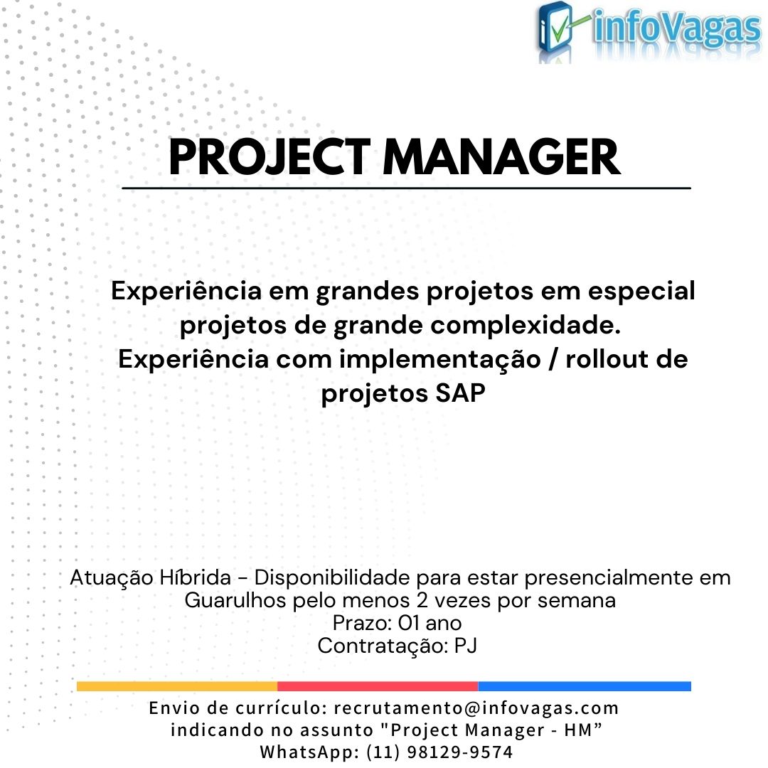 infovagas_of's tweet photo. #infovagas #infovagasoficial #sap #project #projectmanager #gp #gpsap #gerentedeprojetos #saphana #hana @ViUmaVaga #gerentedeprojetossap https://t.co/TAiiMO87y6