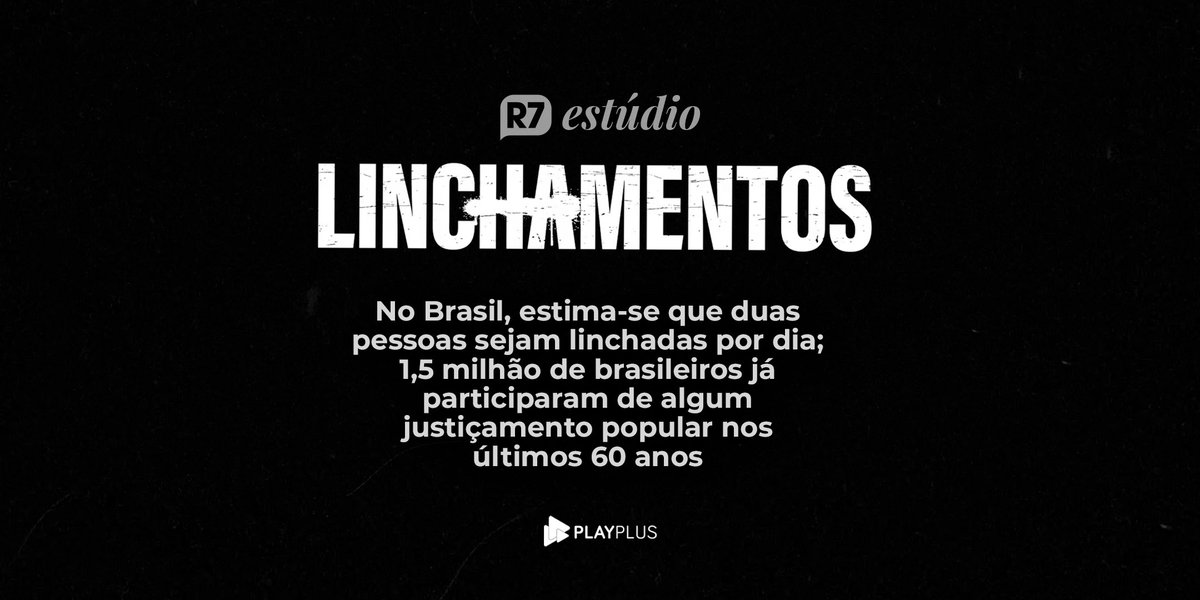 portalR7's tweet photo. No Brasil, estima-se que duas pessoas sejam linchadas por dia; 1,5 milhão de brasileiros já participaram de algum justiçamento popular nos últimos 60 anos.
▶ Confira o artigo especial #Linchamentos no portal: https://t.co/KMJ4l4Iw4P e assista pelo https://t.co/QGRPF1SkhQ! https://t.co/zwp4U9Zw1h