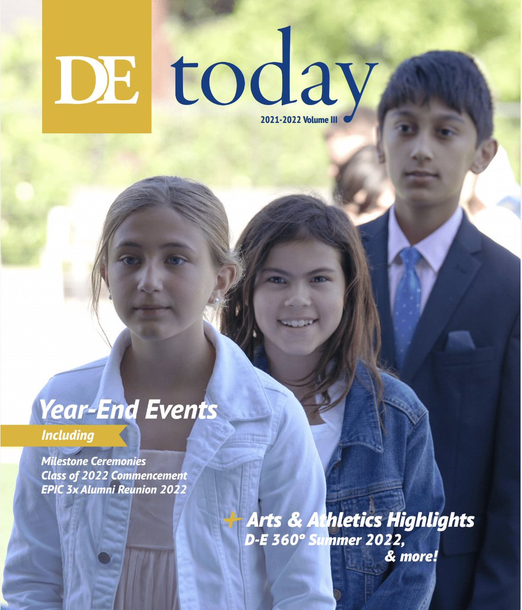 D_ESchool's tweet photo. Hey D-E! The latest D-E Today &amp; Class Notes print publications are available now! Check your mailbox for a special edition mailing of BOTH mags. Can't wait? For online access to all D-E Today features: https://t.co/NCBeJHTu3S For Class Notes online access info., check the mags! https://t.co/03ckrlOGuD