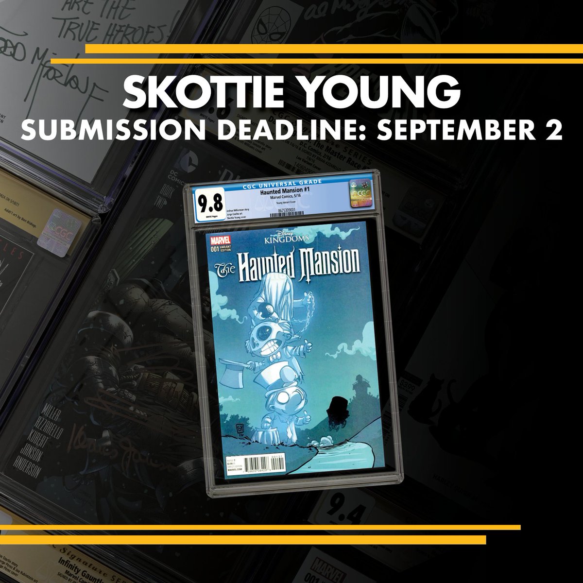CGC Comics (@cgccomics) on Twitter photo There is still time to expedite submissions in for the upcoming <a href="/skottieyoung/">skottie young</a> signing! A quick reminder that you have until Friday, September 2, 2022, to get your books in! Having trouble deciding what to submit? Here's a bit of inspiration! More info cgc.click/kq7 ✍️ There is still time to expedite submissions in for the upcoming <a href="/skottieyoung/">skottie young</a> signing! A quick reminder that you have until Friday, September 2, 2022, to get your books in! Having trouble deciding what to submit? Here's a bit of inspiration! More info cgc.click/kq7 ✍️