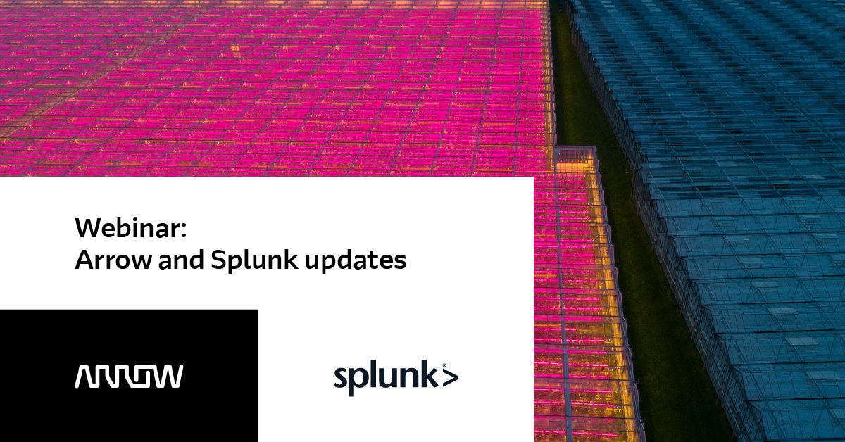 ArrowECS's tweet photo. Join Arrow for our upcoming #webinar to learn more about @splunk programs and promos, updates on products, and more! Register today! https://t.co/g6C1Nh7tSc https://t.co/OH4h95TKDV