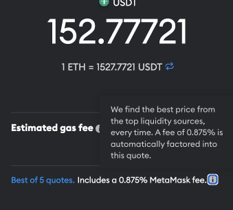 Kylechasse's tweet photo. @sonsofcryptolab MetaMask fees are  0.875% of the value you swap!! @sonsofcryptolab NFTs give you no fees for life in app. https://t.co/IGuur8BM43