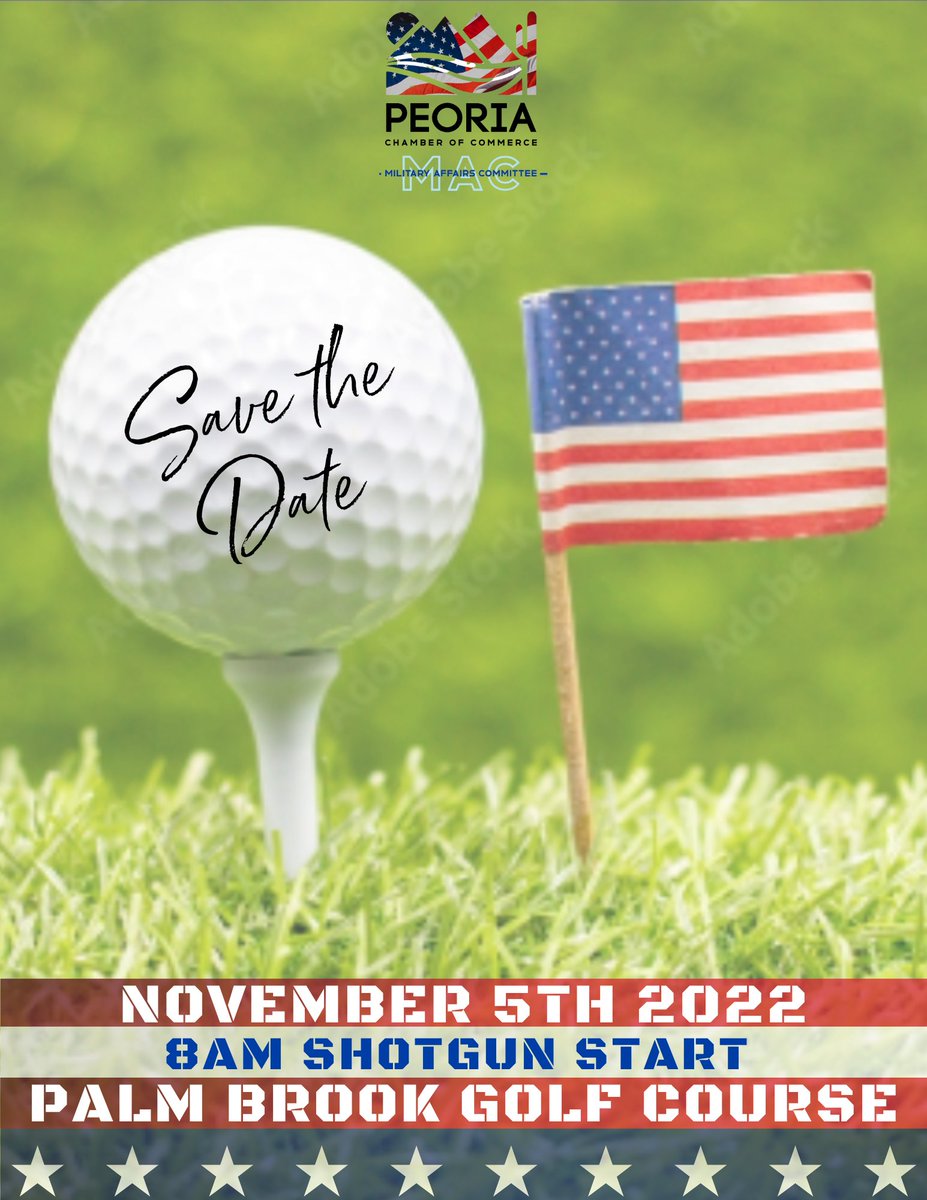 Support our #MilitaryAffairsCommittee by attending/sponsoring/donating to their veteran golf event on November 5th! Check out our events page for more details on how to get involved! #PCOC #CityOfPeoriaAZ #Golf #Veterans #SaveTheDate