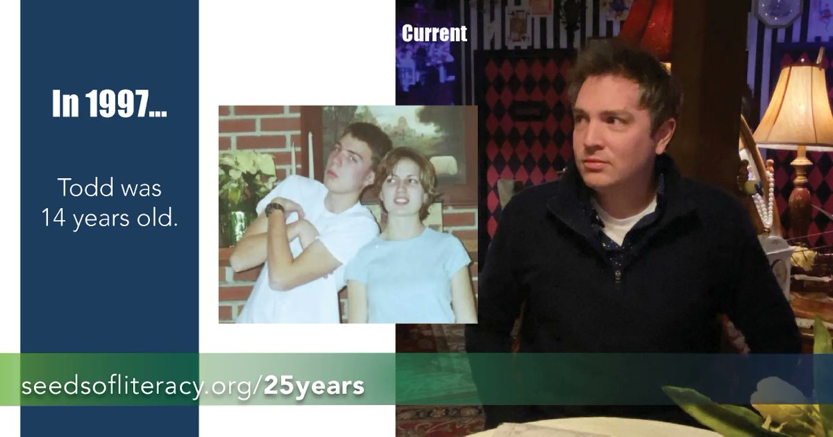 seedsofliteracy's tweet photo. #1997 - Middle School Todd was into Dragonball Z & rocked a bottle collection that once topped 200. He remembers #MmmBop as the quintessential song of the decade π΅, and yes, sometimes we still look at him the way his sister did in that photo!
#Throwback #25yearsofSeeds https://t.co/aPE80qEgya