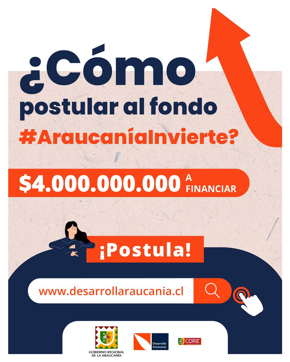 📌Postula ya al fondo concursable de Reactivación Económica de las Mipymes de la región de La Araucanía, “Araucanía Invierte”

📌Quienes deseen postular, solo deben ingresar a la página web
desarrollaraucania.cl