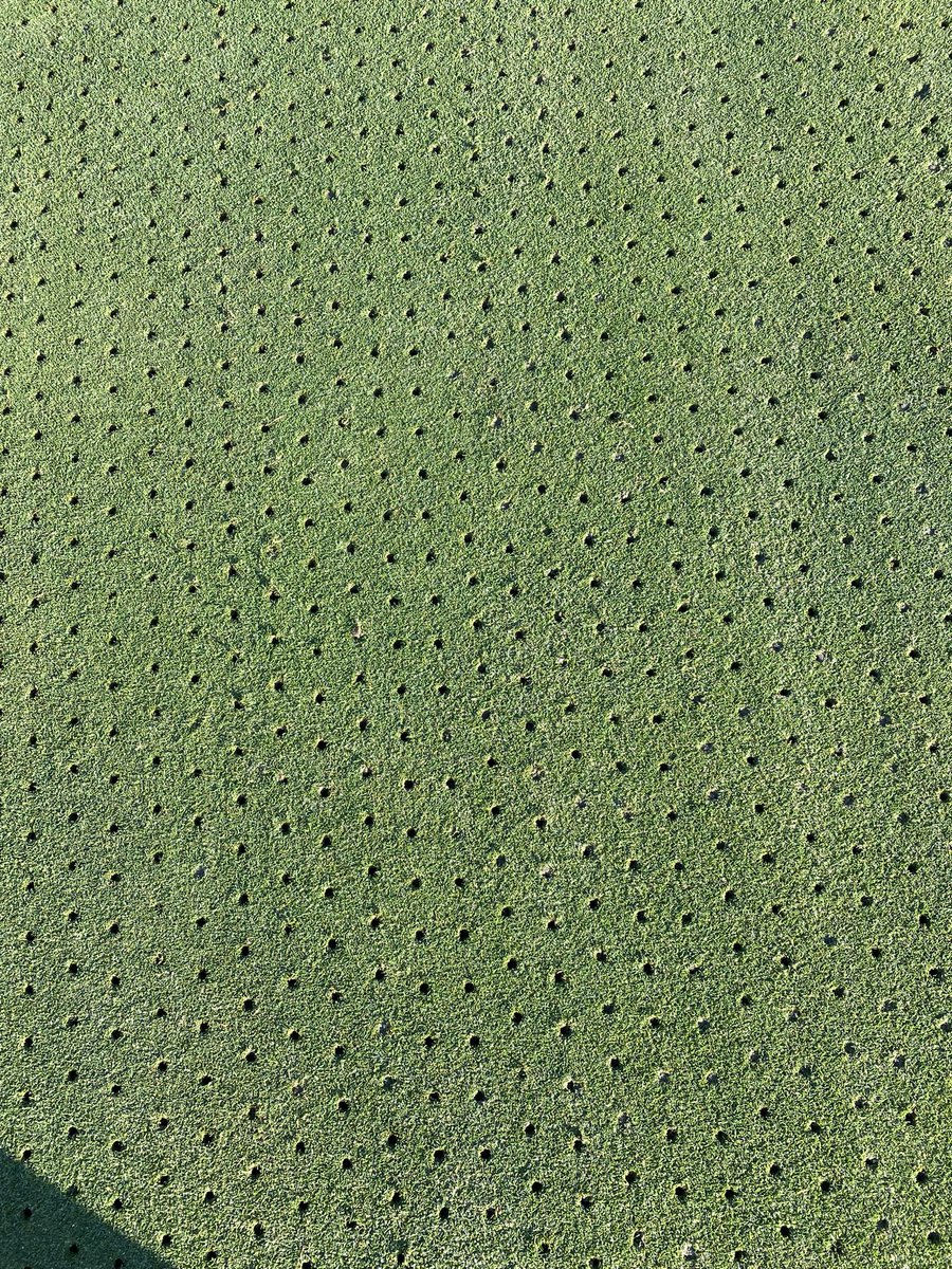 Rossajernigan's tweet photo. Love blasting the holes open with water. We are able to get so much more sand into the greens. Tomorrow we top dress. Guys kill it today https://t.co/QaRhSv5II3