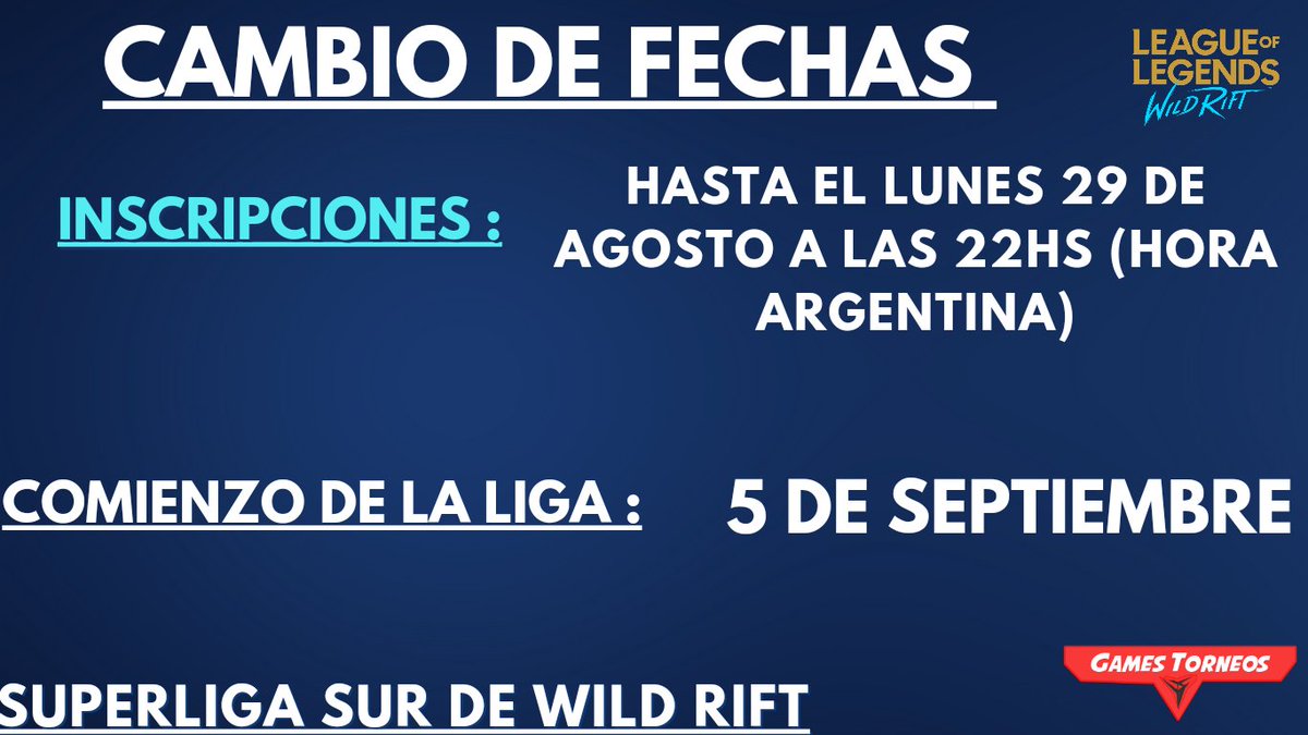 ATENCION : 

Cambio de Fecha para la Superliga