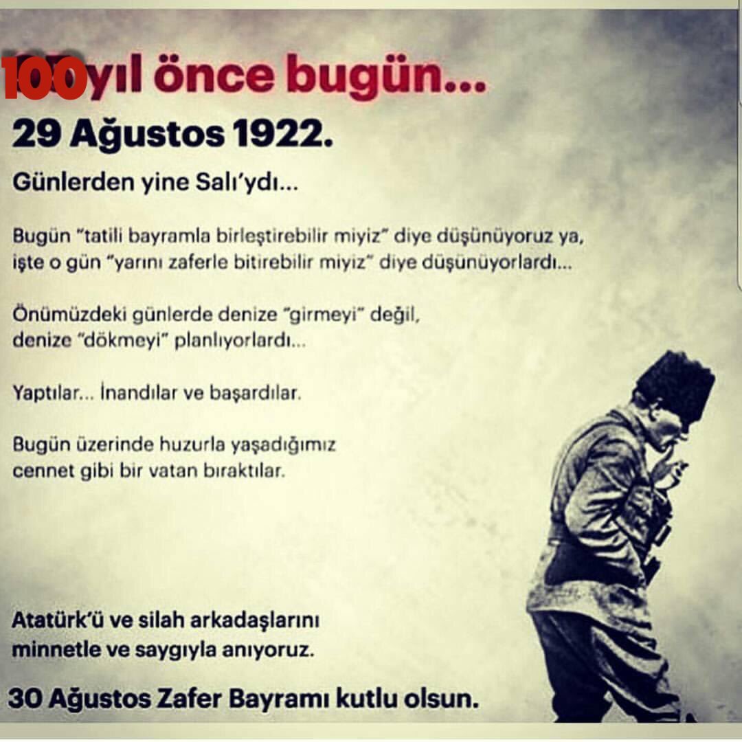 hpcn43's tweet photo. Bu zafer, vatan toprağı işgal altında bulunan bir milletin, yokluklara, rağmen azimle, inançla ve kararlılıkla toprağını nasıl müdafaa edebileceğini, büyük bedeller ödeyerek de olsa yedi düvele göstermiştir. 30 Ağustos Zafer Bayramımız kutlu olsun 🇹🇷🇹🇷 https://t.co/OA9PHL5TFc