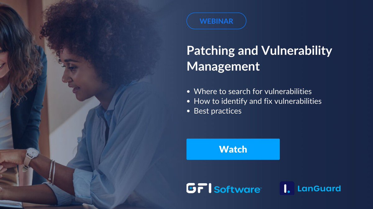 GFISoftware's tweet image. Check out our webinar from last June to learn how you can use LanGuard to easily patch and manage vulnerabilities.
gfi.com/company/webcas…

#GFISoftware #Patching #ITSecurityManagement #LanGuard #Webinar #SMBs