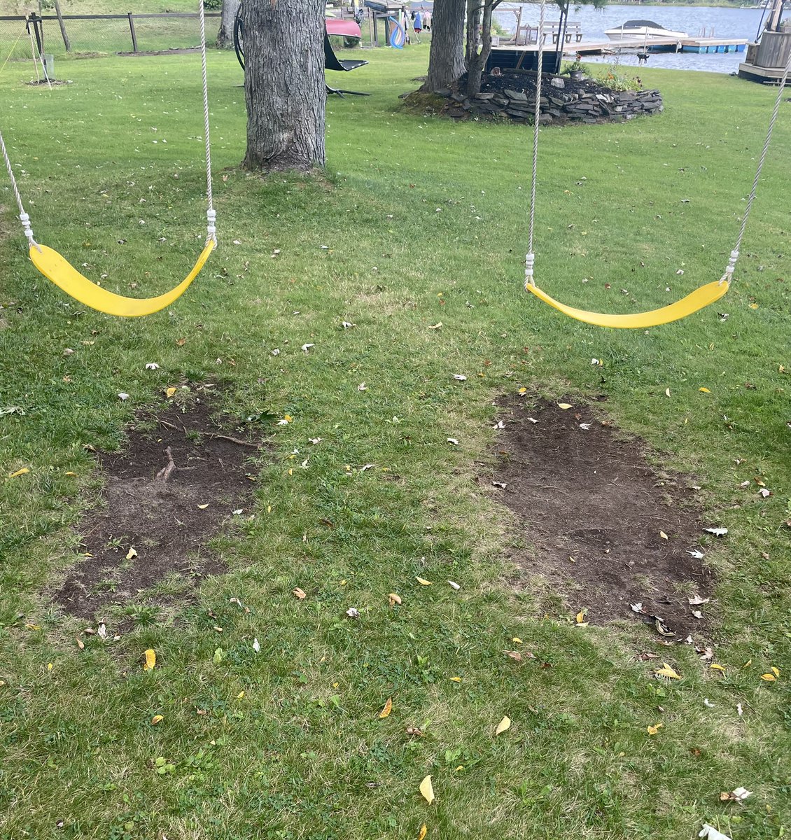 KDianePick's tweet photo. A photo of the imprint on our lawn from a wonderful summer with grandkids.  Our many, happy summer memories will leave an imprint on our hearts that last a lifetime.  ❤️#Grandkids #SummerAtTheLake @pktourism @PtboCounty https://t.co/RUyl37ogqz