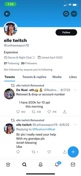 Ella twitch on Twitter is a phony!!! Using my photo!!! https://t.co/DLfvh7Jxcy