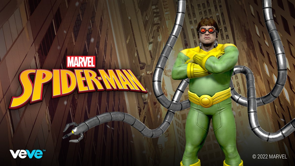 Celebrating <a href="/Marvel/">Marvel Entertainment</a>’s 83rd Year!

Dr. Otto Octavius fused a set of mechanical tentacles to his body and brain, making him the powerful Super Villain Doctor Octopus! Three premium digital collectibles drop Wed, 31 Aug at 8 AM PT in blind box format.

#MARVELxVeVe