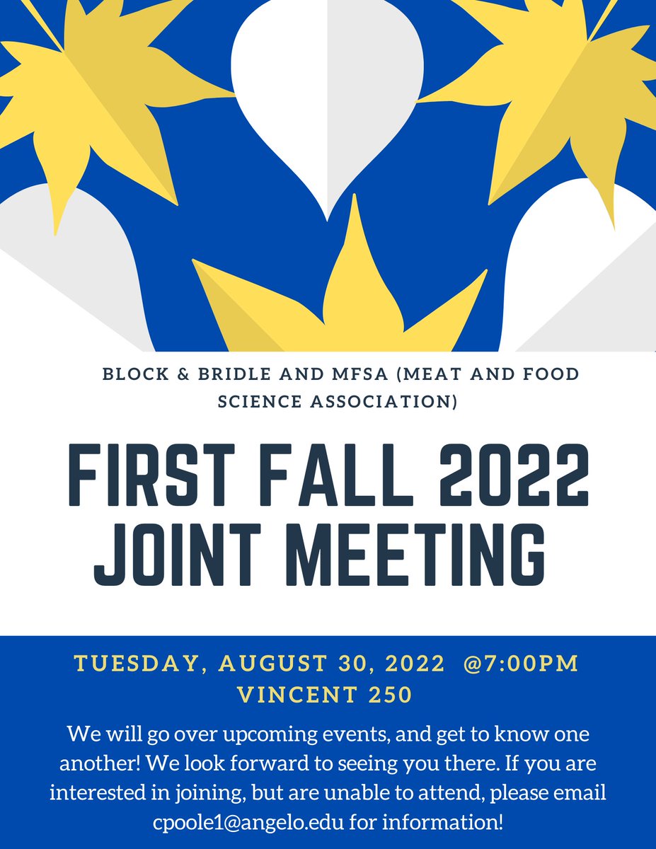 ASUBlock_Bridle's tweet photo. This meeting is tomorrow!!! Plan to be there to hear all about our amazing semester ahead of us! https://t.co/d81VJAScsr