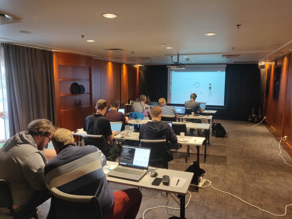 2net_software's tweet image. &quot;Hardware interfacing with Yocto Project&quot; is underway @NDC_Conferences NDC TechTown. We have Raspberry Pi, wires, lights, buzzers, and we have Yocto Project. It&apos;s all coming together, bit by bit