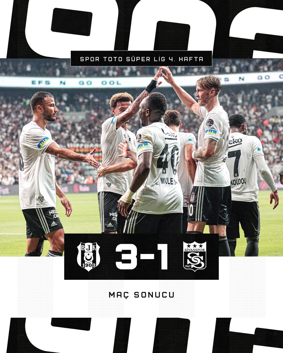 Demir Grup Sivasspor'u 3-1 mağlup ediyoruz. 😎💪 #BJKvSİV