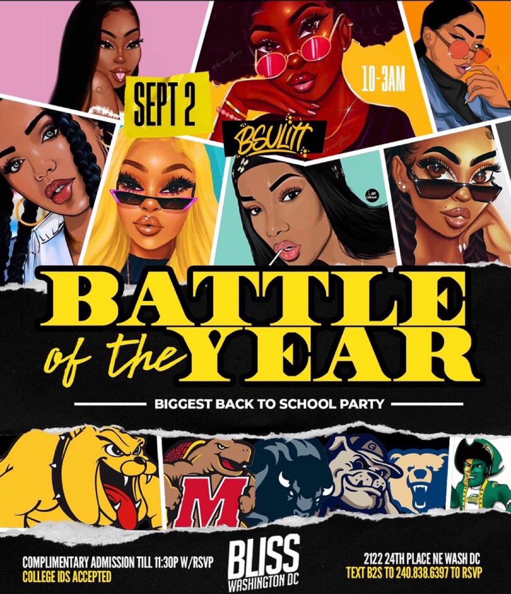 MSULITT's tweet photo. #BattleOfTheYear 🏆 

EVERYONE FREE TILL 11:30 W/ RSVP 
 [10pm-3am] 🔥
••••
RSVP 🎟: https://t.co/MO7kBWvySH 
••••
📍BLISS DC https://t.co/4sOvKbolnf