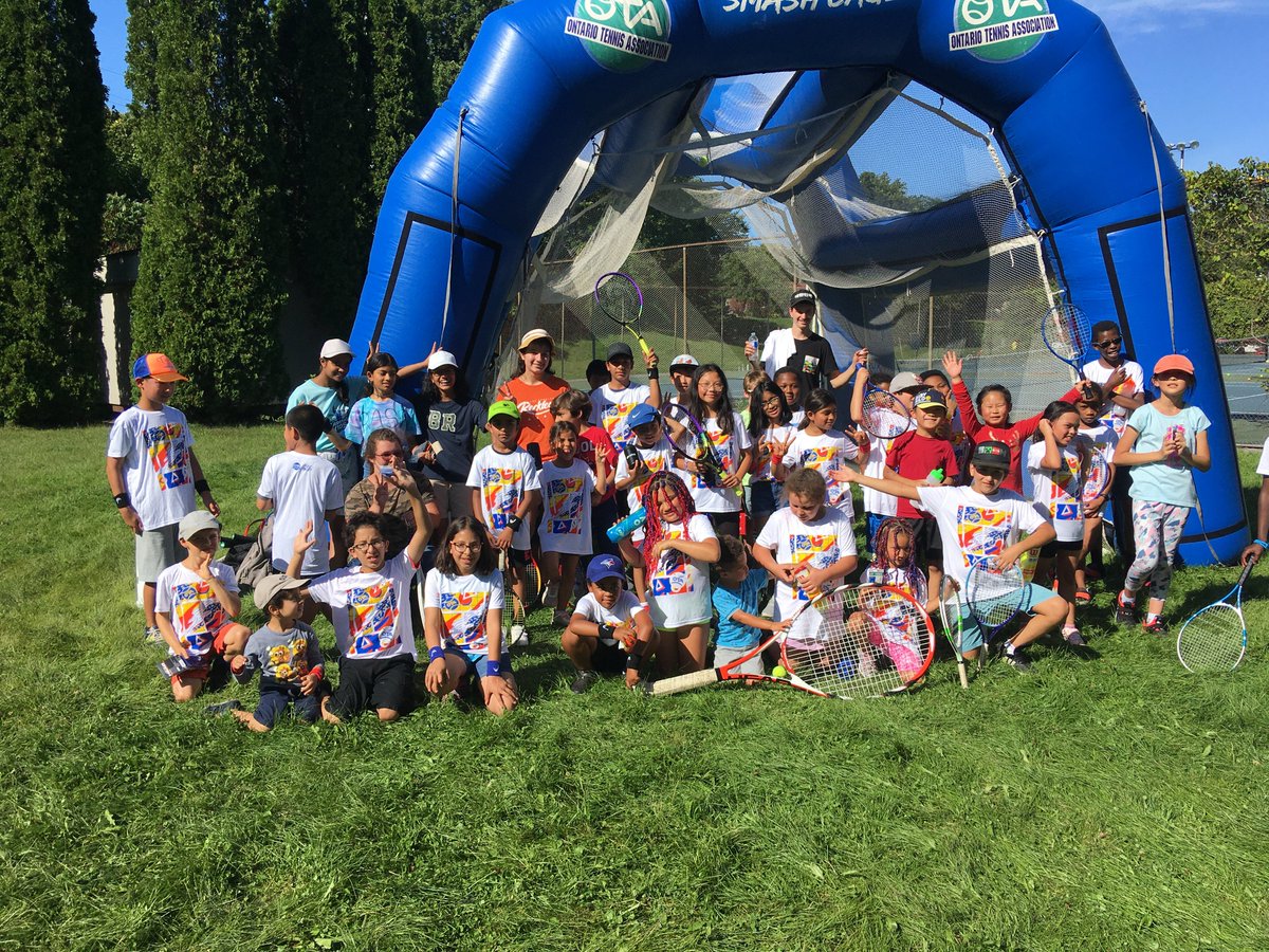 NCTAca's tweet photo. Capital Kids Tennis Program Finale at Crystal Beach TC, 150 participants. Tennis, OTA Smash Cage, prizes from Kunstadt, family fun. Amazing energy and vibe! Over 2000 participants in 2022. Thank you OTF, OTA, NCTA, City of Ottawa, Crystal Beach, coaches, community partners!👋🎾❤️ https://t.co/C8mdIiOhJB