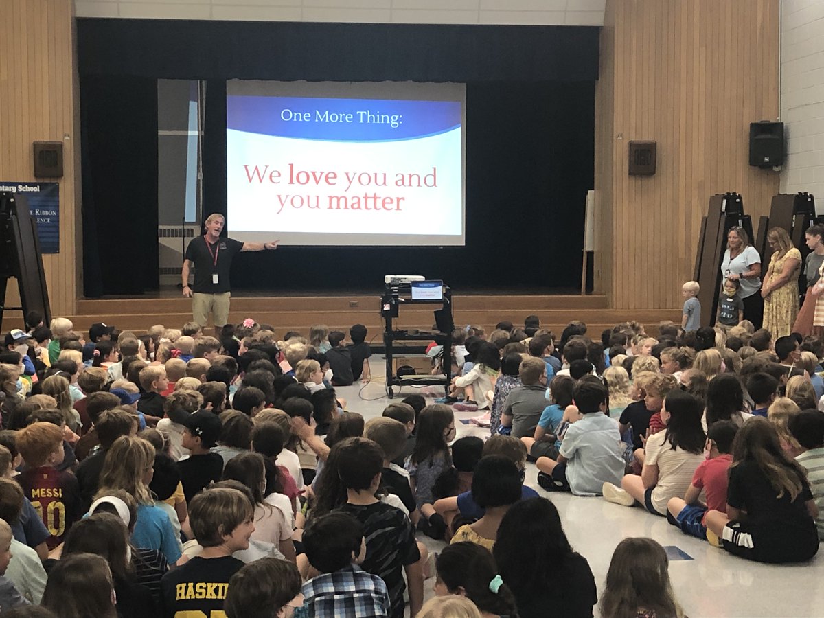 wineselementary's tweet photo. We had a great first day at Wines! At our opening assembly (our first assembly since 2019!), we shared this important message. @A2SchoolsSuper @A2schools https://t.co/JvyZnnGKG6