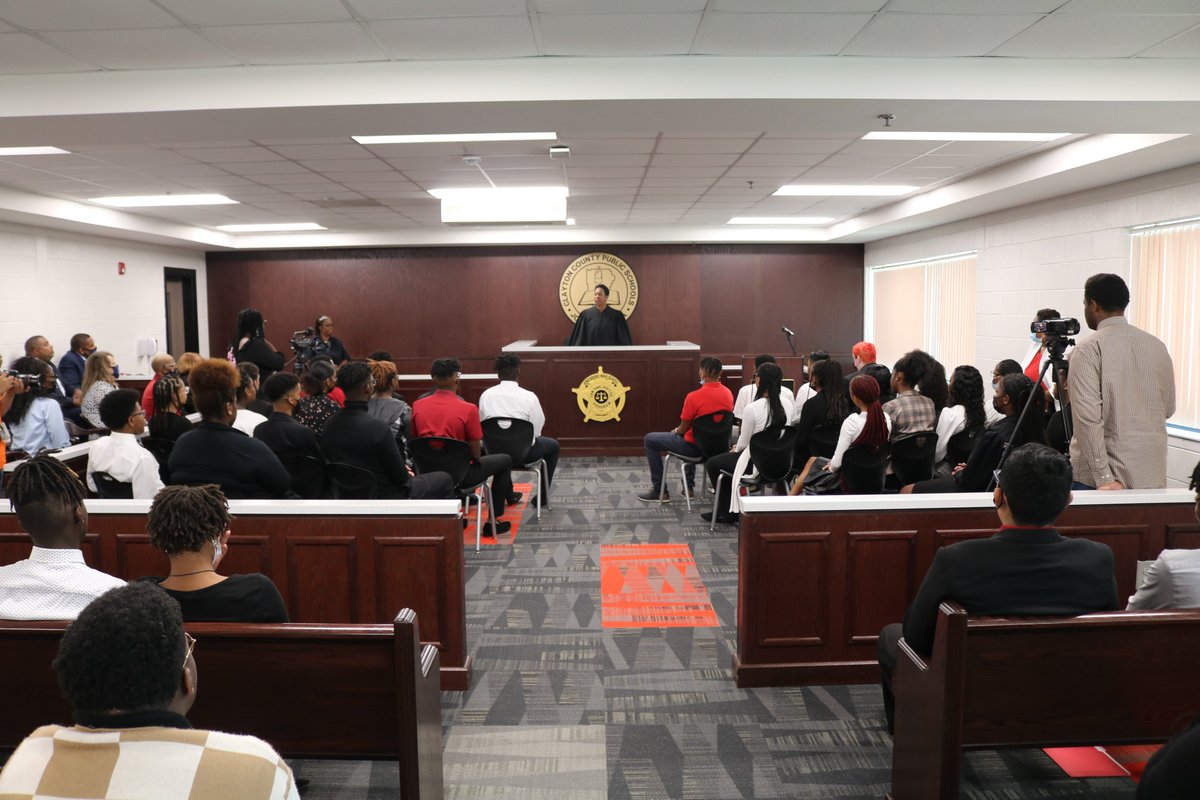 CCPSNews's tweet photo. We are proud to have welcomed the Supreme Court of Georgia’s Justice Verda M. Colvin, today, August 29, 2022, to Jonesboro High School (JHS), as she spoke to student members of the JHS High School Mock Trial Team &amp; members of the Political Leadership Magnet Program! https://t.co/WAkzcJ2fOq