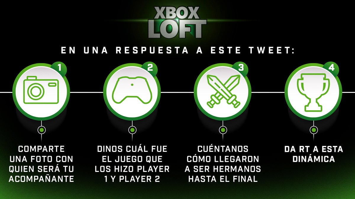 XBOXMexico's tweet photo. En este #DíadelGamer tenemos sorpresas para ustedes, ¡los invitamos al #XboxLoft en CDMX!

Envía por mensaje directo el link de tu respuesta, una vez cumplas con todo. Tenemos espacio para 7 invitados y su acompañante:

TyC: https://t.co/otSYlyow7h https://t.co/RG8kPhfXEQ