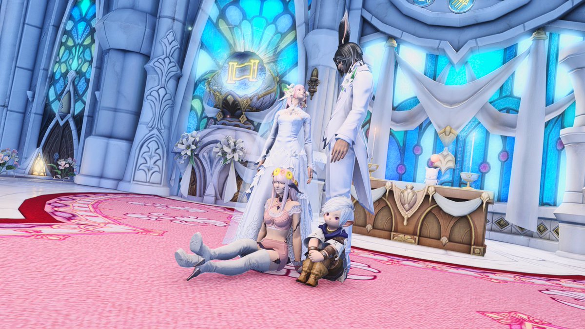 MewMewsMuse's tweet photo. I got married yesterday in Critically Acclaimed MMORPG FFXIV!! 🥰 Some photos from the event (ty @ImAeriq ) and thanks for everyone’s support that stopped by @iamjaibee ‘s stream or attended the ceremony! VOD is on his page if you missed it~ ✨❤️ https://t.co/i962UIn7ls