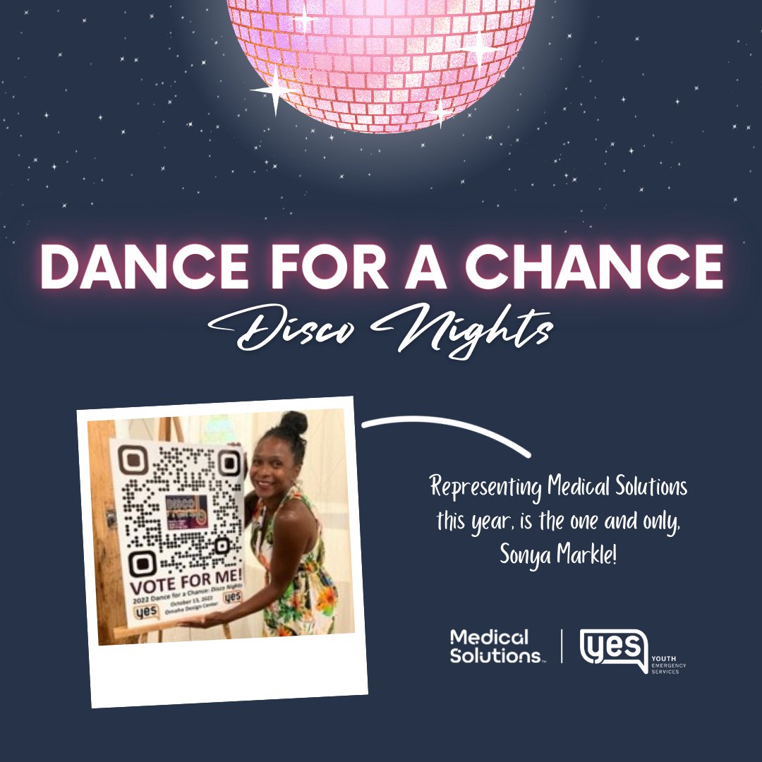 MSMedStaffing's tweet photo. We're a proud partner to @YESomaha! YES hosts Dance for a Chance, a fundraiser that brings together community &amp; business leaders for a dance-off. 
Our own Sonya Markle will represent us as our dancer for this year’s event! Follow Sonya's journey here — https://t.co/QIVJjxZw0Z https://t.co/yhrgNxcTWs