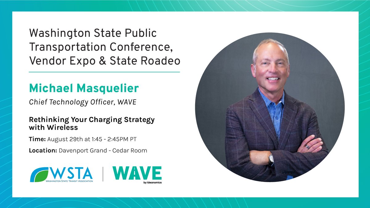 HAPPENING NOW: Our Chief Technology Officer Michael Masquelier discusses how to rethink your charging strategy with wireless at the Washington State Public Transportation Conference.