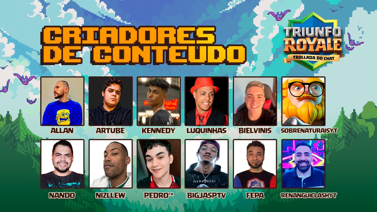 fepa_cr's tweet photo. Hoje inicia a 4° etapa do Triunfo Royale com os criadores de conteúdo @ClashRoyaleBR convoco vocês meus amigos e amigas Clash a participar do torneio classificatório na minha live e quem sabe vamos jogar juntos na próxima fase 💪😎🇧🇷
https://t.co/Y8VFtfVszR
#clashroyale #teamfepa https://t.co/AUvQ7hSNiV