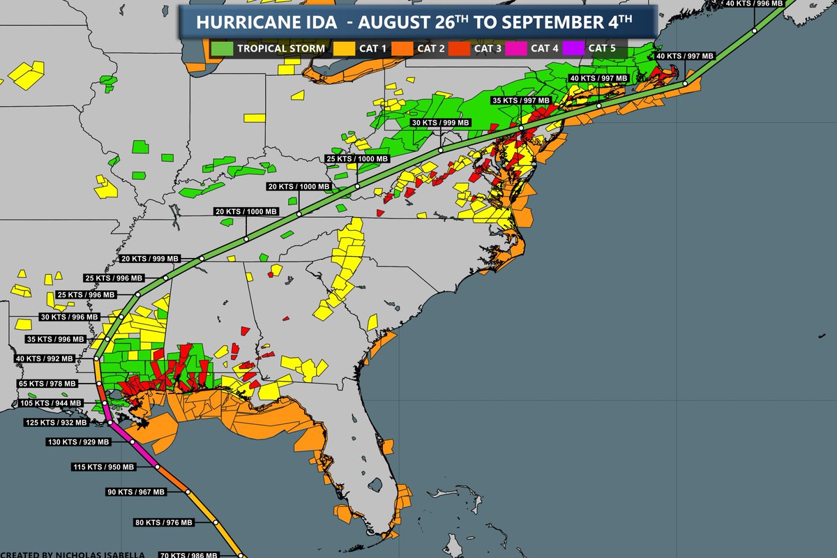 One year ago today, #HurricaneIda made landfall in Louisiana. 107 people died between the gulf coast, and its remnants the following few days as it moved into the Northeast / Mid Atlantic.