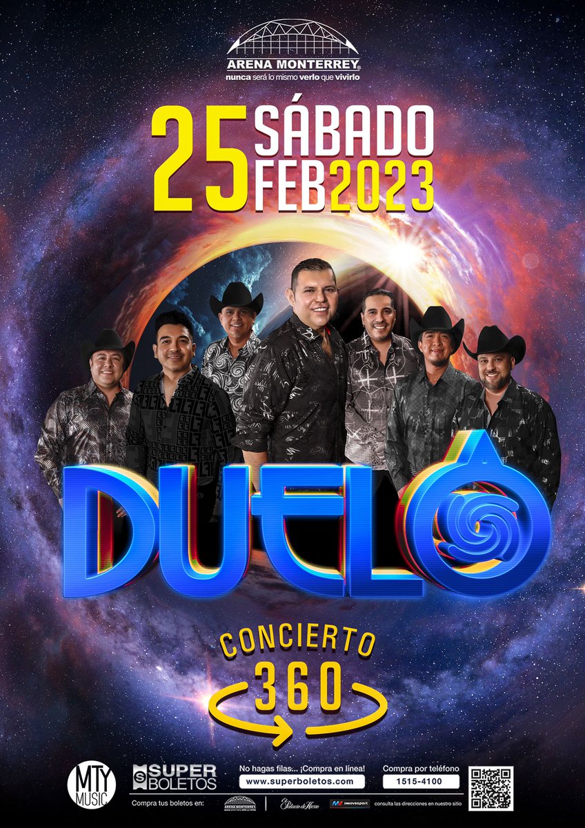 🔥 SORPRESA PARA TODOS LOS FANS de @DUELOOFICAL🔥

¡El próximo 25 de Febrero del 2023 regresa con su espectáculo 360°  ! 

 🔴 MAÑANA INICIO DE VENTA DE BOLETOS por Superboletos y Taquillas de la Arena Monterrey  🔴