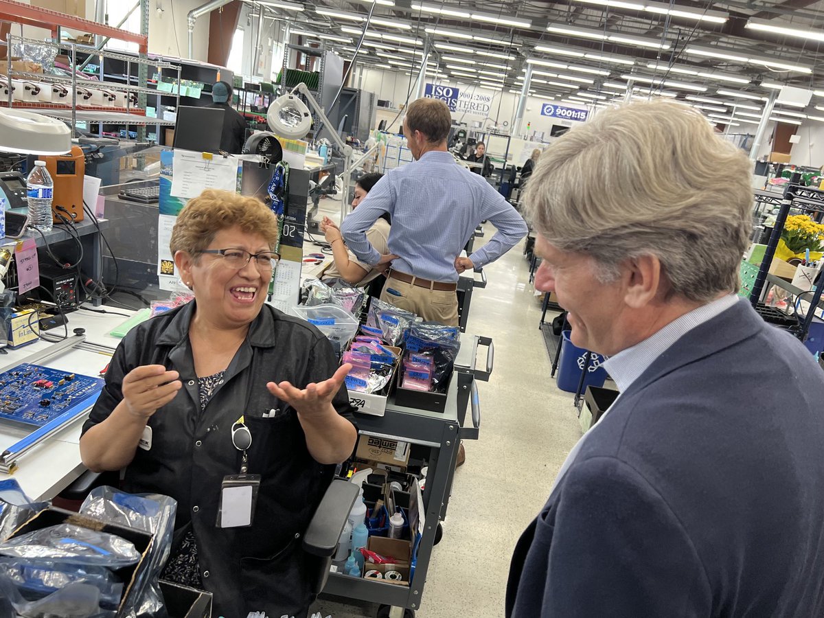 Malinowski's tweet photo. I visited Precision Graphics today, a family owned Readington company that makes printed circuit boards. 

They have felt the effects of the global microchip shortage.

And they will benefit hugely from the CHIPS and Science Act. https://t.co/aFOcsHXT2l