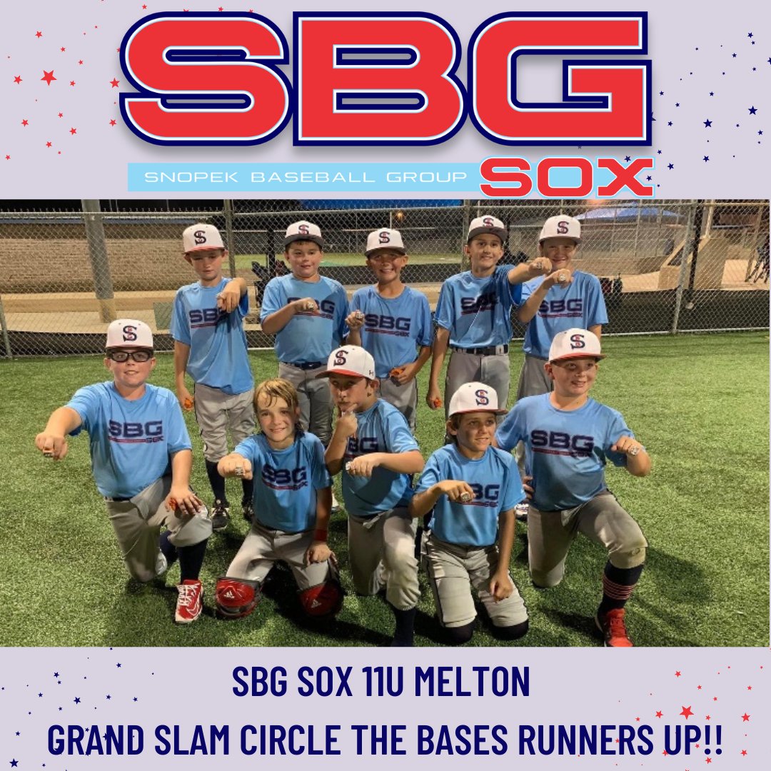 SBGsox's tweet photo. ⭐ Big SHOUTOUT to SBG Sox 11U Melton on a great weekend of baseball!
➡️ Finished as Runners Up in the Grand Slam Circle The Bases Tournament in Winona, MS!
⭐ Excited about this young team!
#SBGSox https://t.co/oo7LPIOv1T