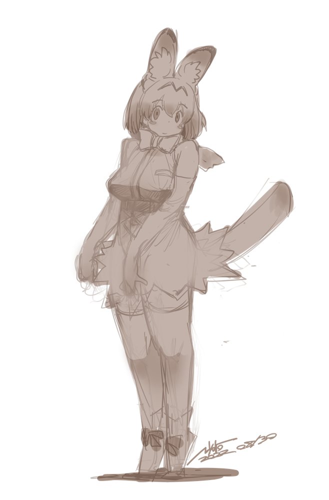 サーバル(けものフレンズ) 「脳内でふわふわしてたイメージを具現化してみました…良いと思います! 」|のろ～りのイラスト