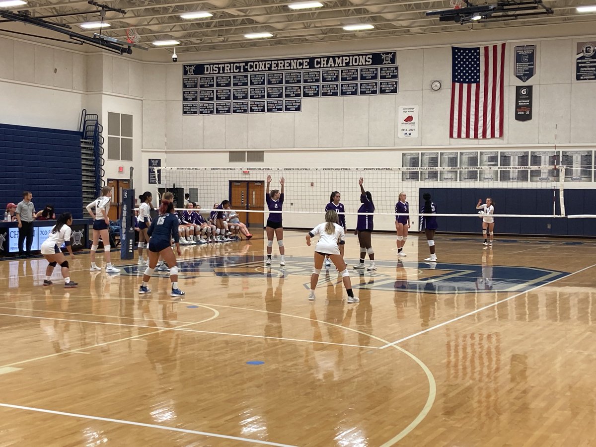 SolomonTWright1's tweet photo. What a great atmosphere and action at our Lady Knights volleyball contest vs Potomac Falls! Job well done by both teams and fans. ⁦@TheChampeAD⁩ ⁦@JohnChampeHS⁩ ⁦@AlyciaHakes⁩ ⁦@Tara_Woolever⁩ https://t.co/uBFtcZDbUJ
