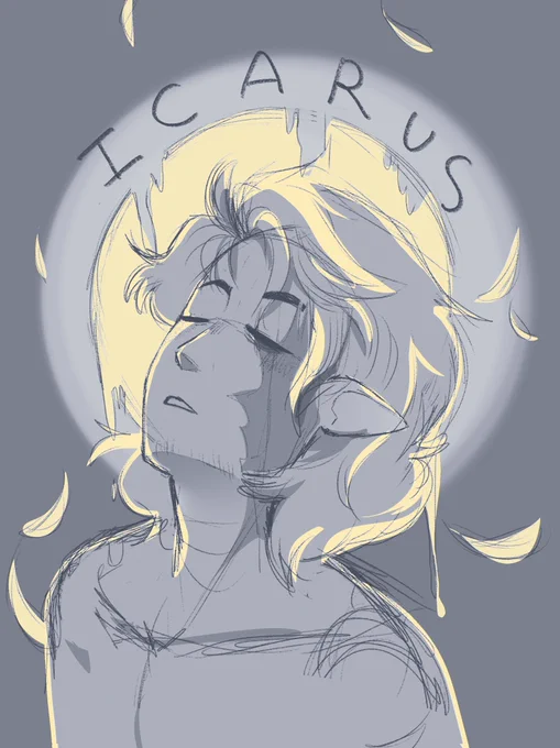 I think the sketchy look it's better,, afraid of messing it upSo take this quick sketches I did of them while listening to HozierAnyways do y'all like the myth of Icarus and the Sun?#desertduo 