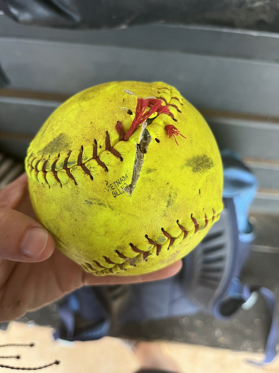 maddiev58's tweet photo. I batted 3-4 tonight with two 💣’s and a double. I also busted this ball with one of my home runs!! It brought my batting average to .462 on the season so far. Great region win next game tomorrow. @CougarsNewnan @KlimMichael @Los_Stuff @GAImpact_Maher @trainyourgameah https://t.co/peFFYbePcE