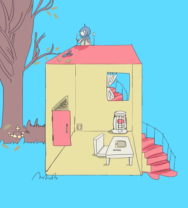 これは描いた順番に並べてるのですが、この方向転換結構好き 