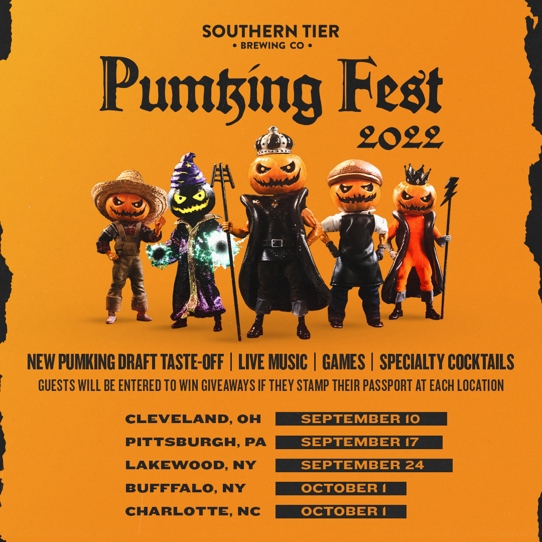 stbcbeer's tweet photo. PumkingFest is back at our taproom locations, but this year there is a fun twist! We will be debuting 3 brand NEW Pumking variants and it will be up to you which one will become the newest member of the King's court. Join us at one of our taproom locations and #ruleon https://t.co/CR9yMIKRvm