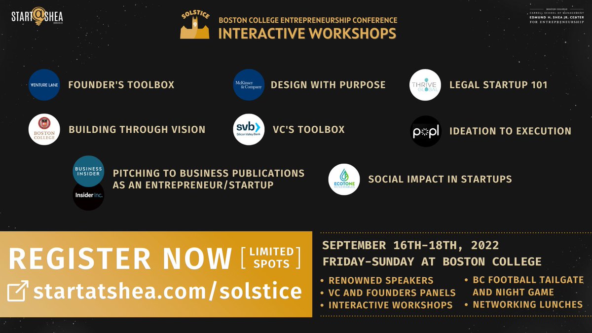StartatShea's tweet photo. Introducing… Interactive Workshops! 💡Learn directly from industry-experienced workshop leads and acquire *hands-on* skills 💪
Solstice Conference. Sep 16-18th. Register now at https://t.co/OIxsD6VghV, as spots are limited.
#SheaSolstice #MakeIdeasHappen💡 https://t.co/yYWTGsrUkP
