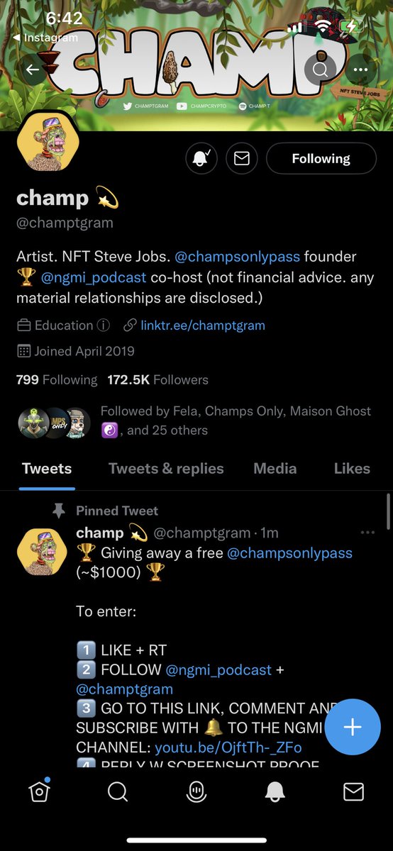 airheadnik's tweet photo. @champtgram @champsonlypass @ngmi_podcast Done ✌️ https://t.co/jhwQyrSwls