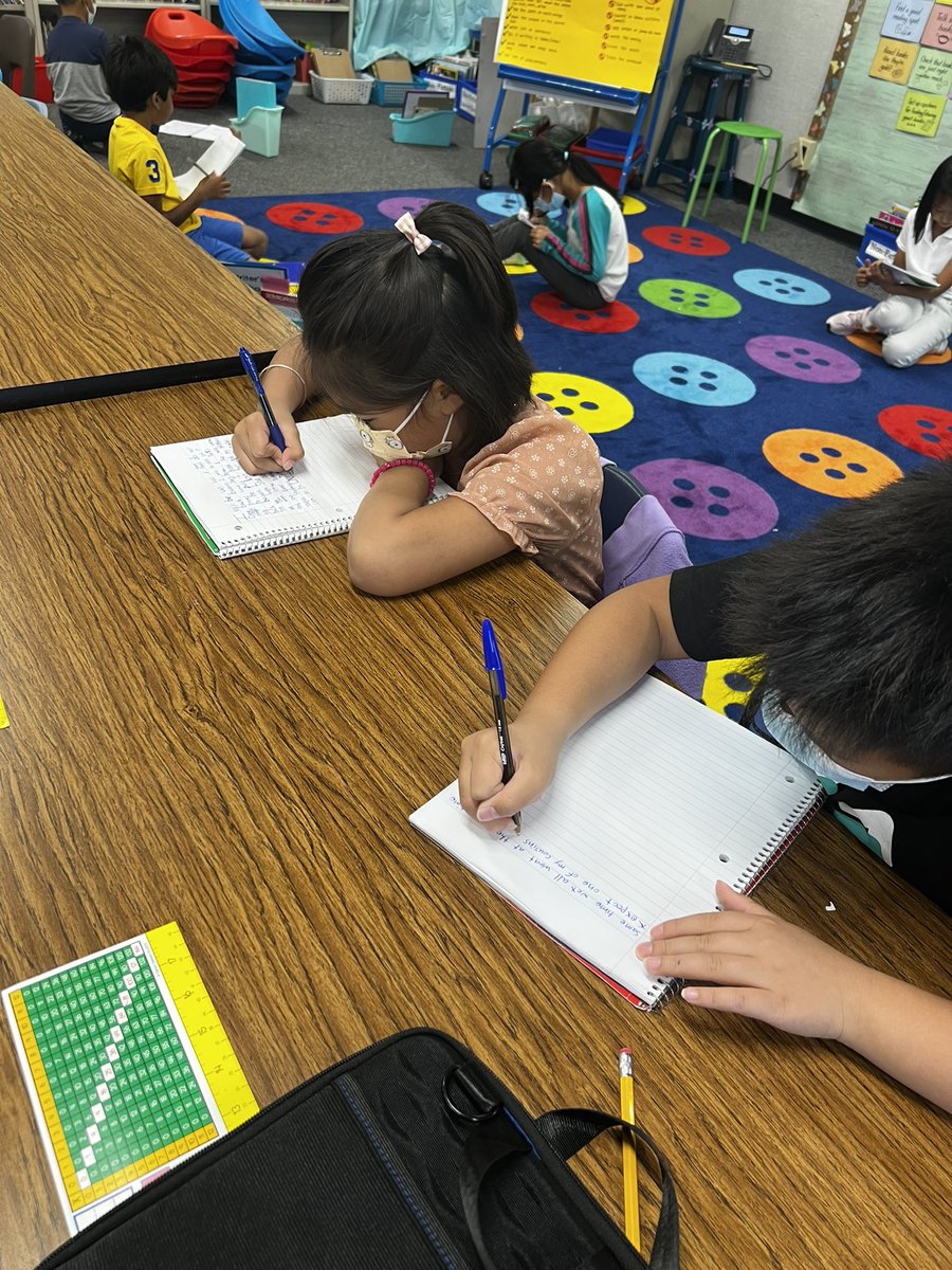 Fernandez_Jess_'s tweet photo. Our 3rd graders from week 1 sharing their personal notebook to week 3 writing up a storm! #wearewriters #writersworkshop #unitsofstudy @shelynsharks @TeacherMCrosby @rusdkids https://t.co/RYZ7JcF1Pw